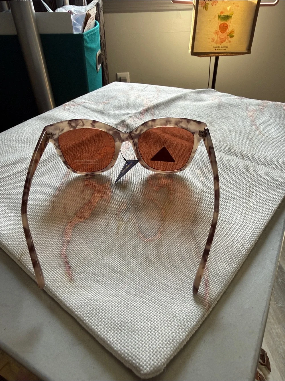 Pink Tortoise Marble Sunglasses with Rose Lenses